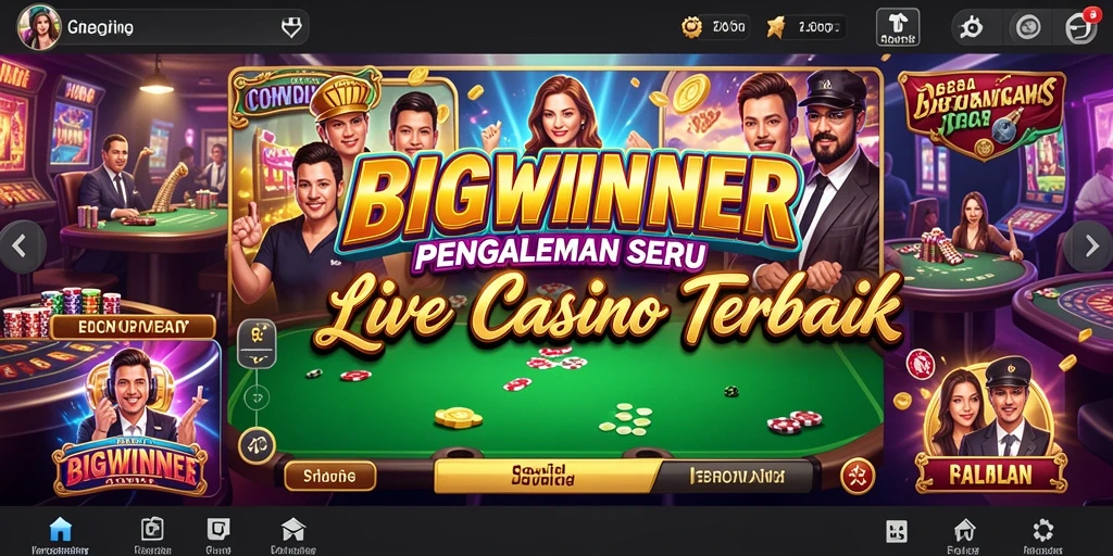 Tampilan gameplay Live Casino yang seru dan interaktif di BIGWINNER.