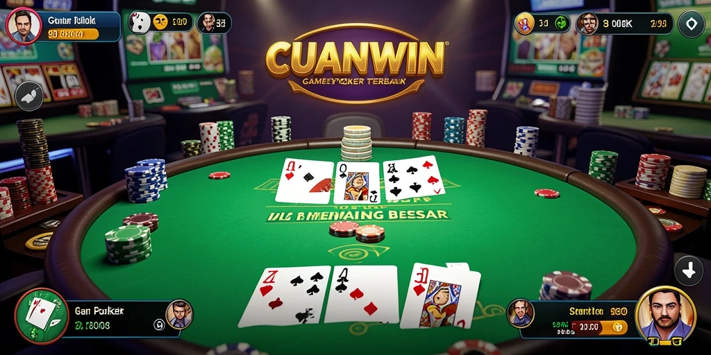 Tampilan gameplay Poker yang seru dan menarik di CUANWIN.