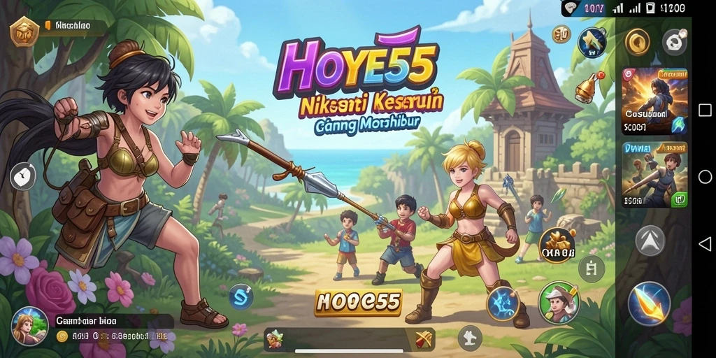 Tampilan screenshot HOYE55 menampilkan gameplay yang penuh warna dan menarik.