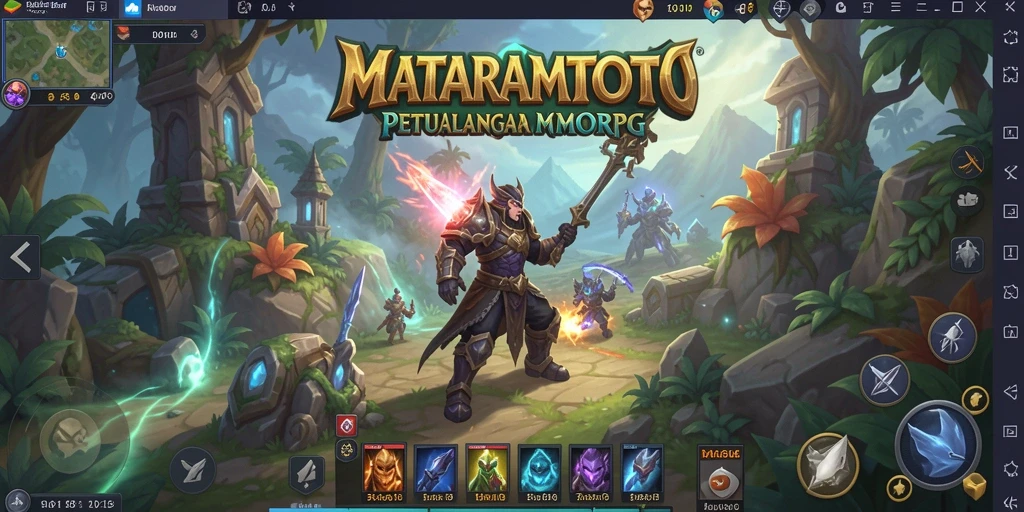 Screenshot gameplay MATARAMTOTO menampilkan pertempuran epik dan dunia yang menakjubkan.