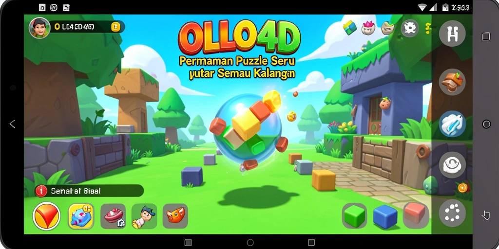 Tangkapan layar gameplay OLLO4D menampilkan tantangan puzzle yang seru.