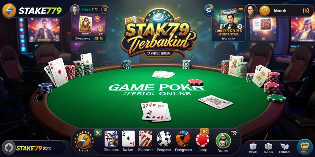 Tampilan gameplay menegangkan dalam aplikasi Poker STAKE779.